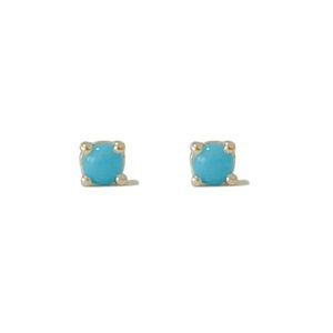 14k Yellow Gold & Turquoise Stud Earrings
